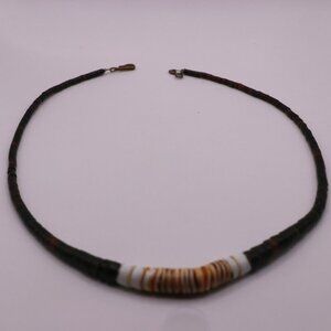 Men's Vintage 16" Choker Style Hawaiian Heishi Graduated Puka Shell Necklace